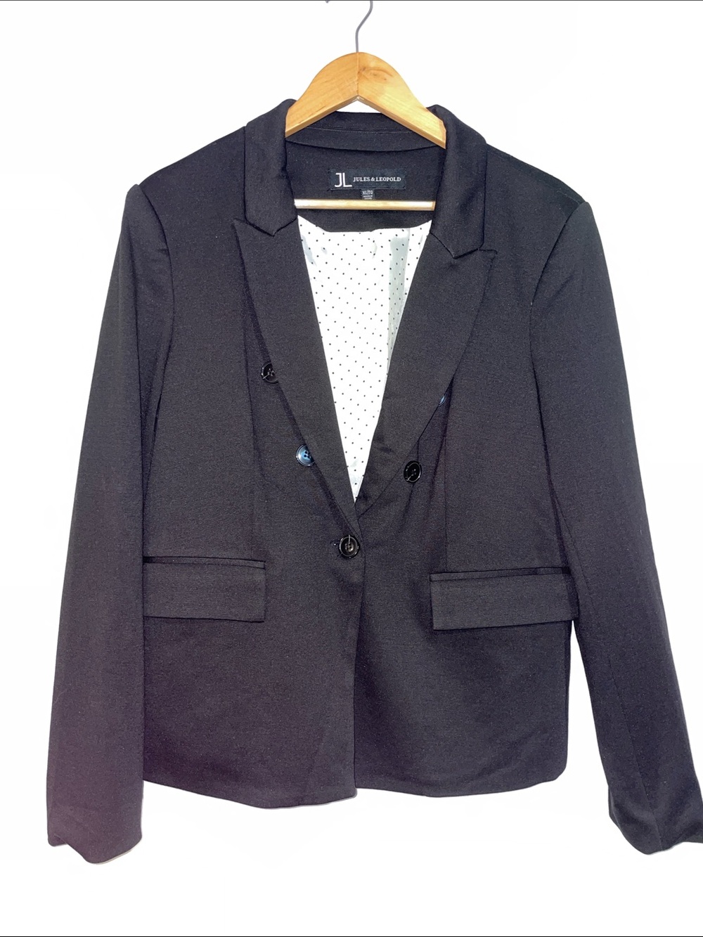 Jules & Leopold Women's Black Double-Breasted Blazer XL